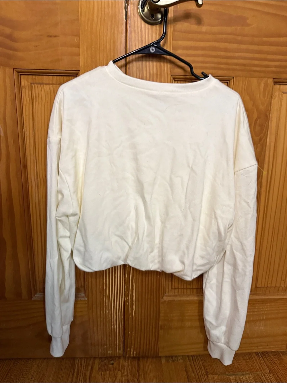 wild fable Cream Cropped Gathered-Hem Sweatshirt - Picture 3 of 3